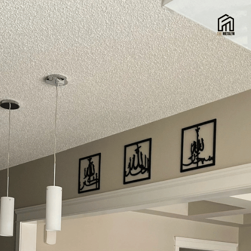 SubhanAllah, Alhamdulillah & AllahuAkbar – Islamic Metal Wall Art Set (3 Piece Square Frame)