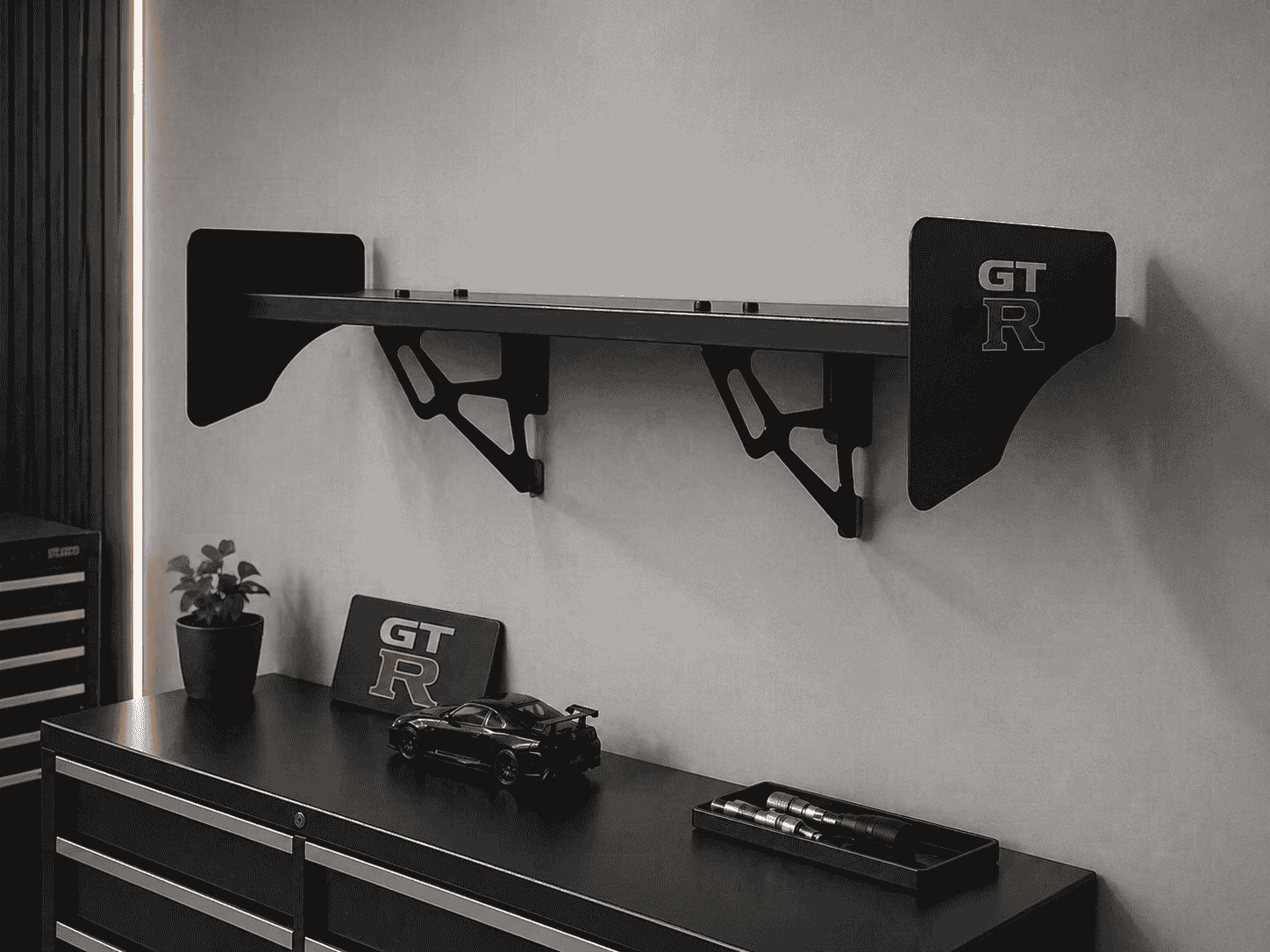 GTR Nissan Style Metal Wall Spoiler Shelf