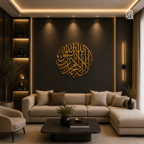 First Kalima – Round Metal Islamic Wall Art