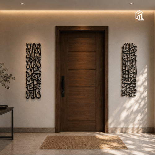 First Kalima (Tawheed) & Surah Al-Qasas 24 – Islamic Metal Wall Art Set